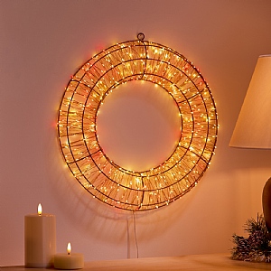 Premier Twinkling LED Rope Light Wreath - Red & Warm White (600 LEDs)