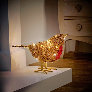Premier Rattan Robin - Warm White (Large)