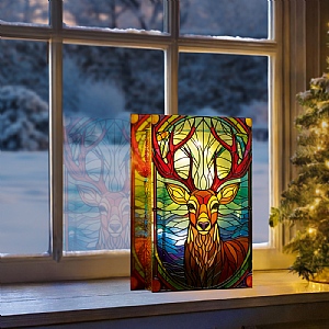 Premier LED Stained Glass Stag