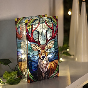 Premier LED Stained Glass Stag