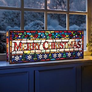 Premier LED Stained Glass Merry Christmas