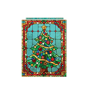 Light Up Stained Glass Christmas Tree LED (21x16cm)