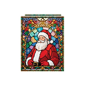 Light Up Stained Glass Santa LED (21x16cm)