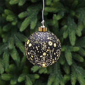 Battery-Operated LED Mickey Galaxy Bauble (10cm)