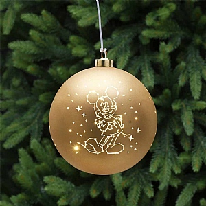 Battery-Operated LED Mickey Stars Bauble (15cm)