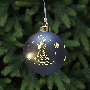 Battery-Operated LED Frozen Bauble (10cm)
