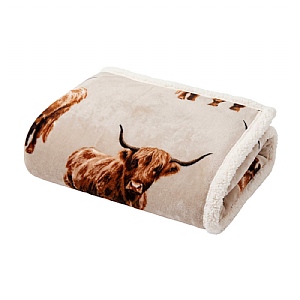 Deyongs Sherpa Throw Angus Cow (140x180cm)
