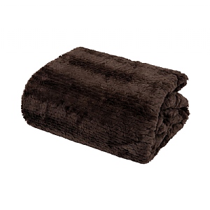 The Lyndon Company Faux Fur Throw Ashridge - Chocolate (130x170cm)