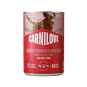 Carnilove Canned Pâté for Dogs - Turkey, Reindeer & Wild Boar (400g)
