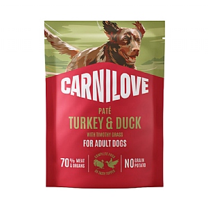 Carnilove Pâté for Dogs - Turkey & Duck with Timothy Grass (300g)
