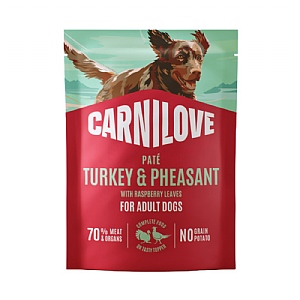 Carnilove Pâté for Dogs - Turkey & Pheasant with Raspberry Leaves (300g)