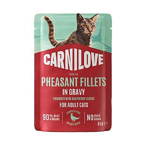 Carnilove Pheasant Fillets in Gravy with Raspberry Leaves for Cats (85g)