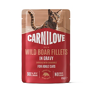 Carnilove Wild Boar Fillets in Gravy with Chamomile for Cats (85g)