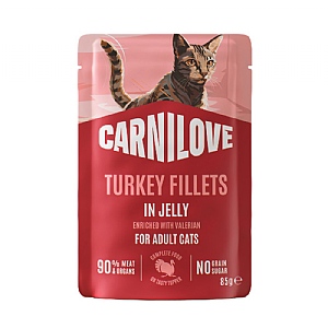 Carnilove Turkey Fillets in Jelly with Valerian for Cats (85g)
