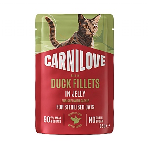 Carnilove Duck Fillets in Jelly with Catnip for Cats (85g)