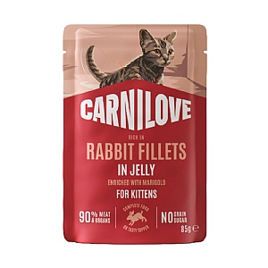 Carnilove Rabbit Fillets in Jelly with Marigold for Kittens (85g)