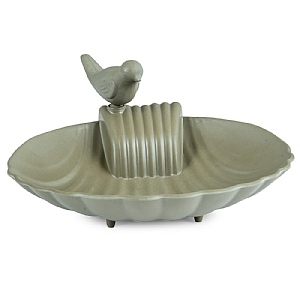 CJ Wildlife Balcony Water Dish - Olive