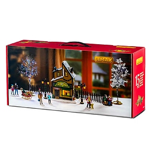 Lemax Wally's Winter Skate Shop Set