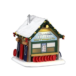 Lemax Slopeside Sled Rental
