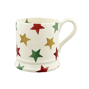 Emma Bridgewater Red Green Gold Star 1/2 Pint Mug (300ml)