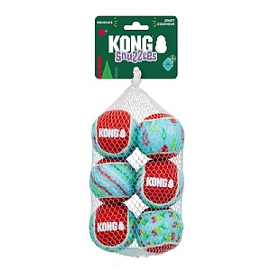 Kong Christmas SqueakAir Tennis Balls Medium (6 Pack)