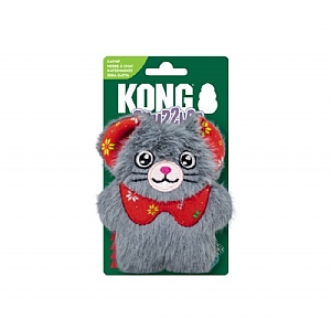 Kong Christmas Cat Snuzzles Mouse Grey