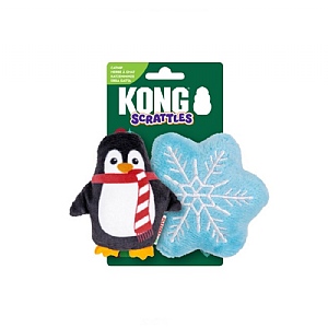 Kong Christmas Scrattles Penguin Snowflake (2 Pack)