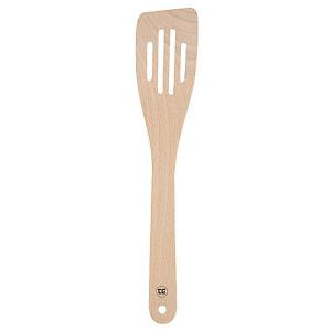 Beech Curved Slotted Spatula