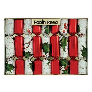 Robin Reed Bows & Berries 6" Christmas Crackers Pack of 8