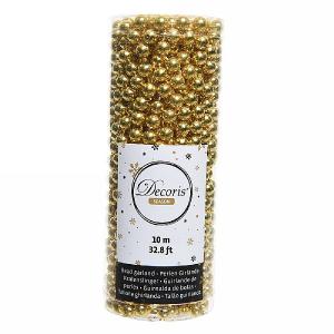 Decoris Light Gold Plastic Bead Garland 10m