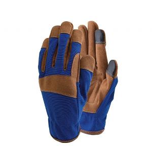 Town & Country Premium Synthetic Leather Blue Gloves Medium
