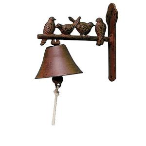 Cast Iron Hanging Doorbell - Row of Birds