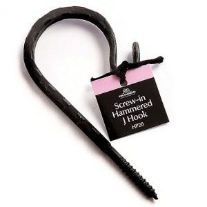 Screw-in Hammered "J" Hook - Large