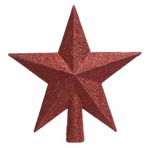 Decoris Christmas Red Tree Top Glitter Star