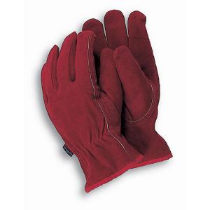 Premium Leather Gardening Gloves Red - Medium