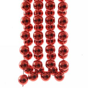 Decoris Christmas Red XXL Plastic Bead Garland 2.7m