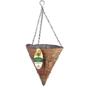 Rustic Cone Hanging Basket - 30cm