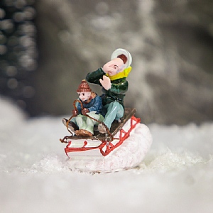 Lemax Sledging with Gramps