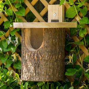 Wildlife World Natural Log Robin Nesting Box