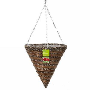 Sisal Rope & Fern Hanging Cone 35cm