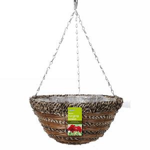 Sisal Rope & Fern Hanging Basket 35cm