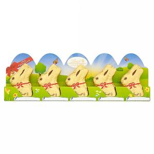 Lindt Gold Milk Chocolate Easter Bunny 5 Pack (50g)