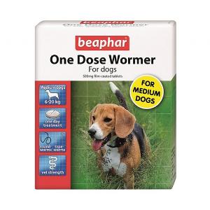 Beaphar 2 Tablets Dog Up To 20kg 1 dose Wormer