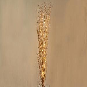 Premier Warm White Gold Glitter LED Twig Lights 1.2m