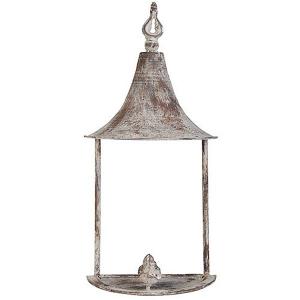 Aged Metal Wall Bird Feeder
