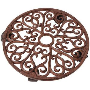 Cast Iron Round Plant Trolley - Large