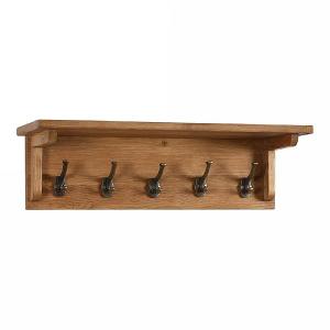 Vancouver Petite 5 Hook Oak Coat Rack