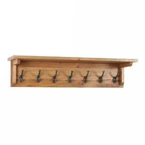 Vancouver Petite 7 Hook Oak Coat Rack