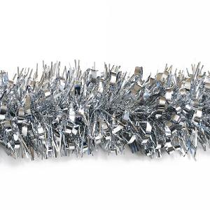 Festive Silver Giant Bubble Loop Tinsel - 2m