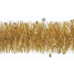 Festive Gold Die Cut Star Tinsel - 2m